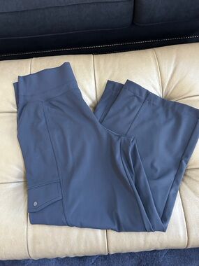 Athleta Wide-Leg Navy Cargo Pants